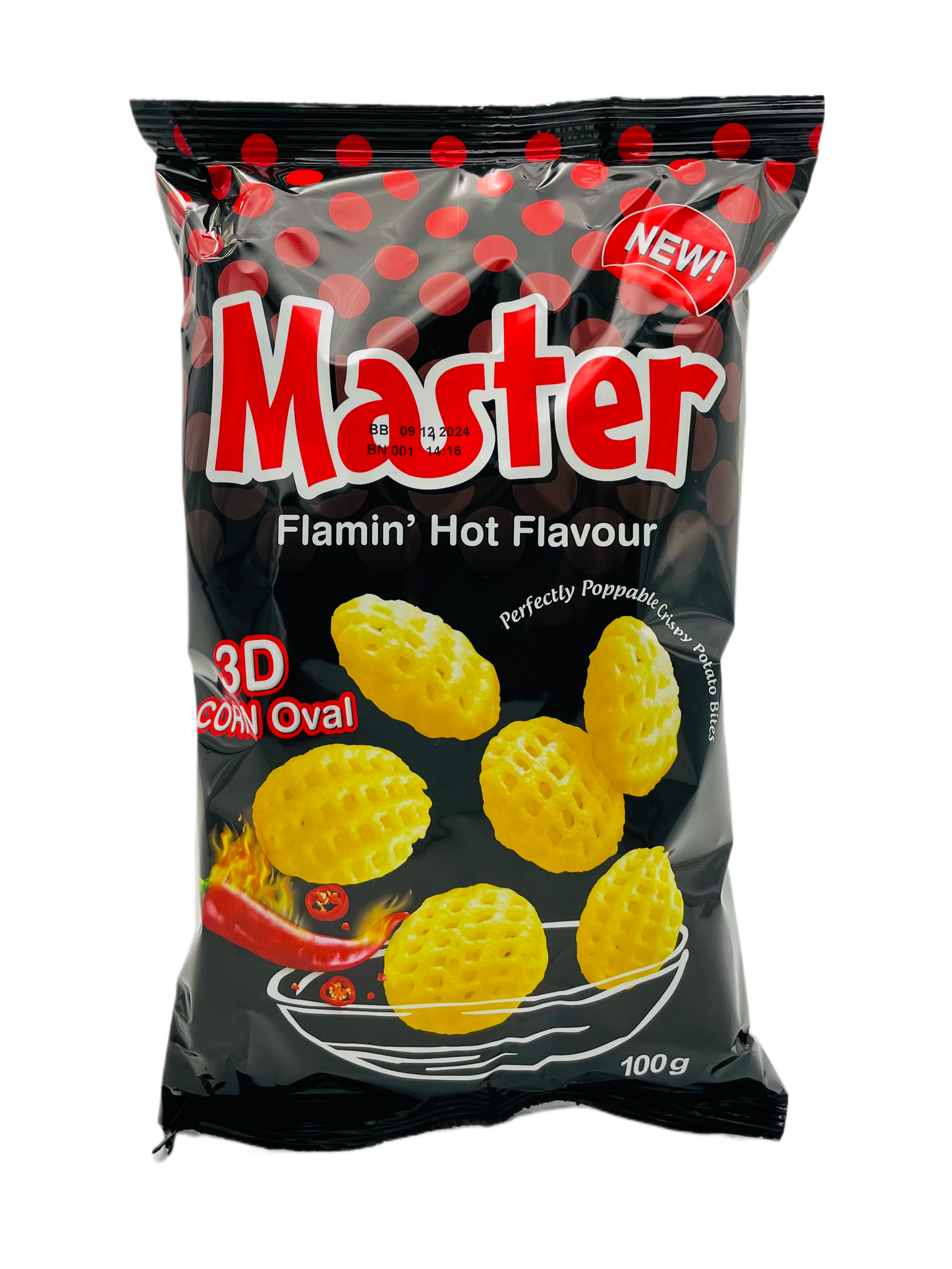 Master 3D Oval Corn Chips Flamin' Hot 100g