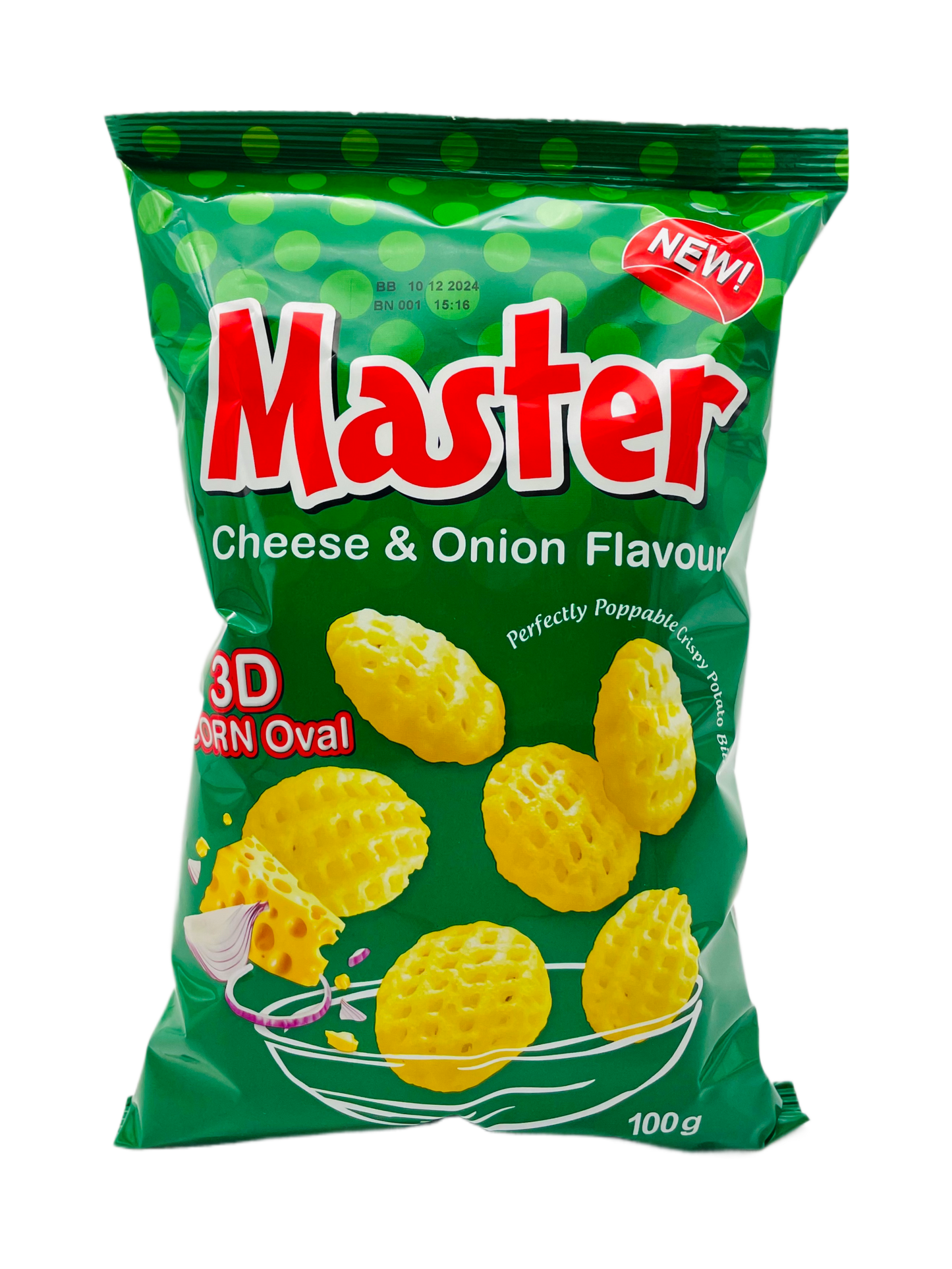 Master 3D Oval Corn Chips Cheese & Onion 100g