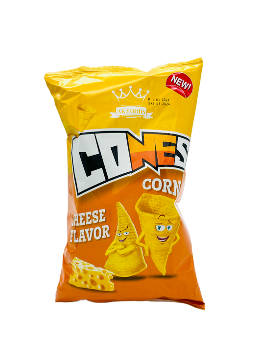 AK Foods Cones Corn Chips Cheese Flavoured 100g