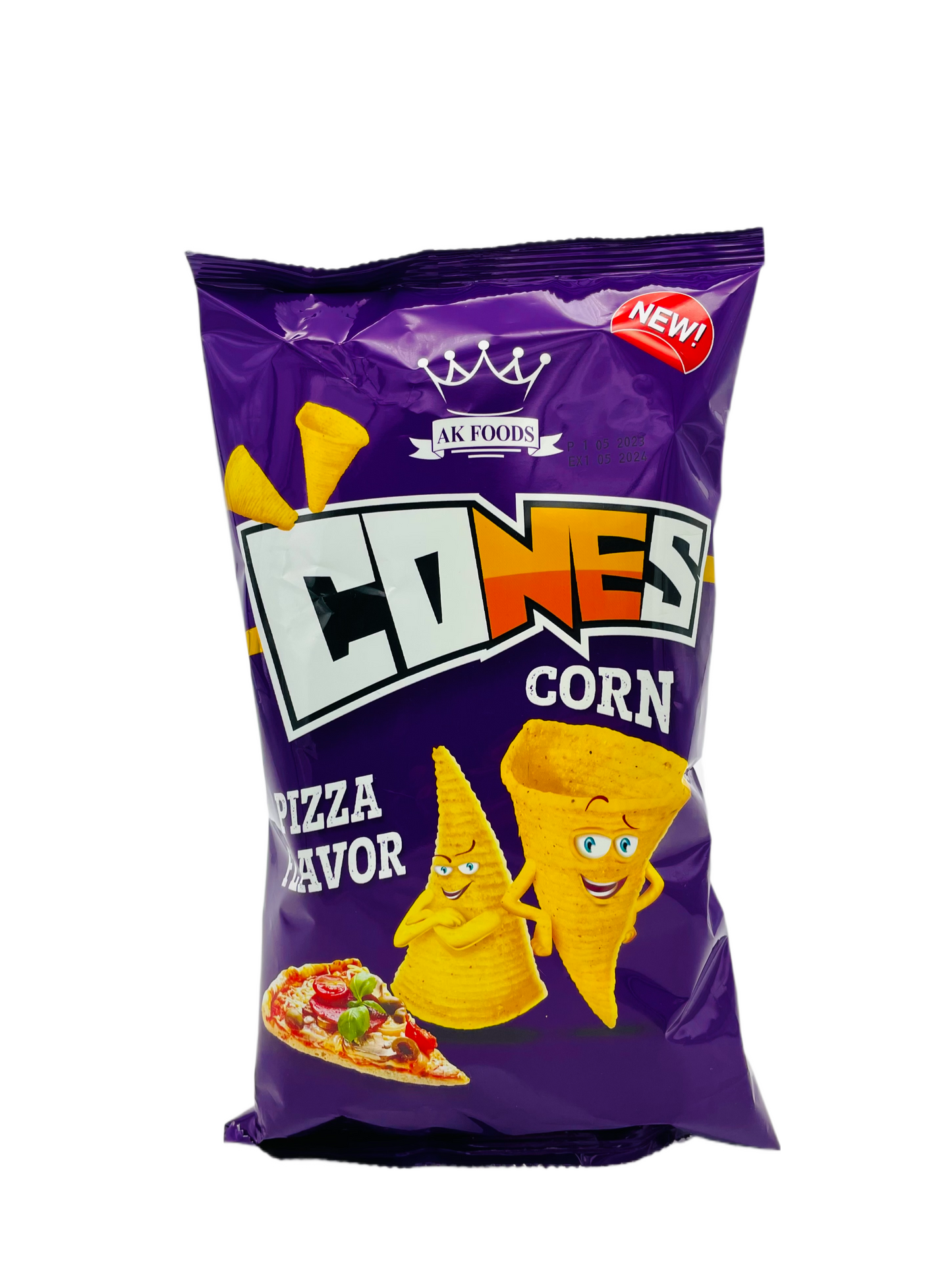 AK Foods Cones Corn Chips Pizza Flavoured 100g